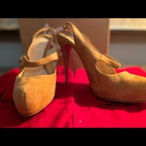 Authentic Christian Louboutin’s nude color good condition worn but not abused